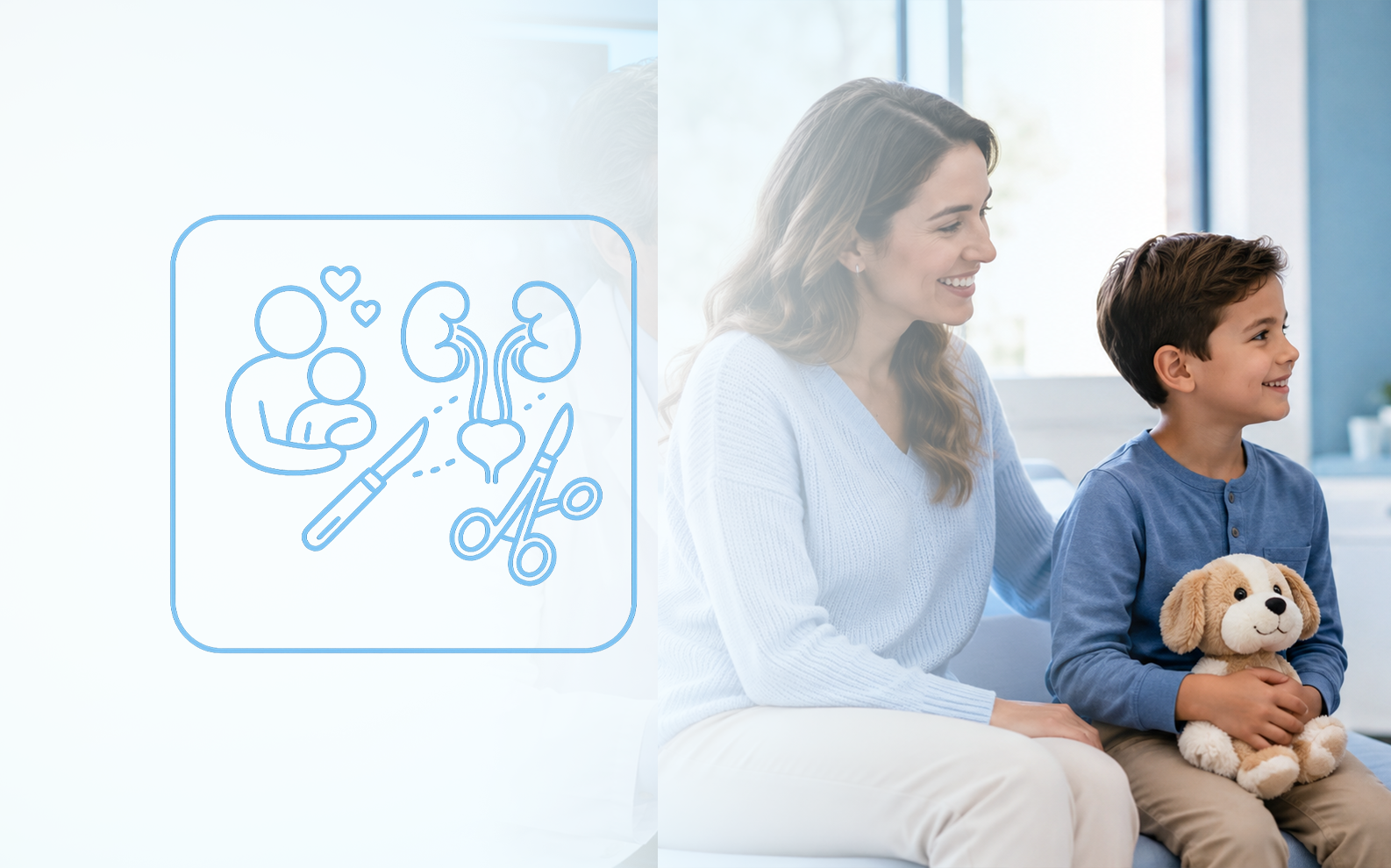A doctor examining a child accompanied by family